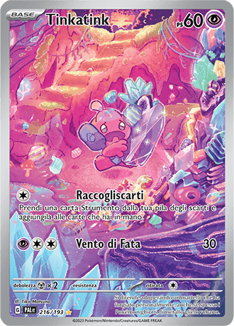 Tinkatink Evoluzioni a Paldea carta Pokémon italiana IR