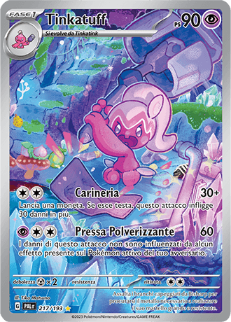 Tinkatuff Evoluzioni a Paldea carta Pokémon italiana IR