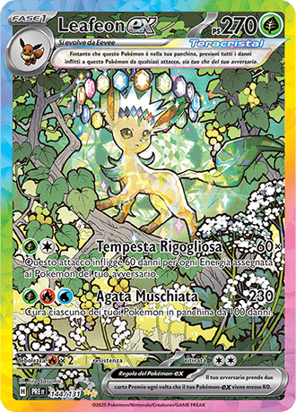 Leafeon ex Evoluzioni Prismatiche carta Pokémon italiana SIR