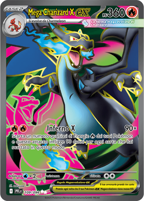 Mega Charizard X ex Fiamme Spettrali carta Pokémon italiana UR