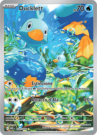 Ducklett Fuoco Bianco carta Pokémon italiana IR
