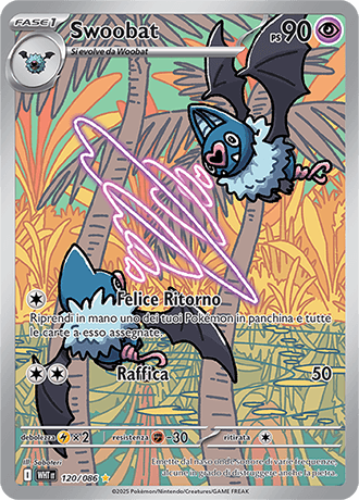 Swoobat Fuoco Bianco carta Pokémon italiana IR
