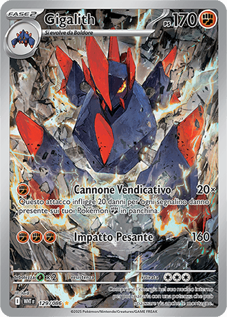 Gigalith Fuoco Bianco carta Pokémon italiana IR