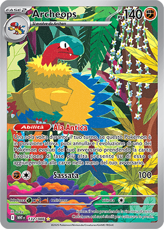 Archeops Fuoco Bianco carta Pokémon italiana IR