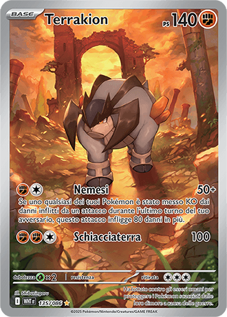 Terrakion Fuoco Bianco carta Pokémon italiana IR
