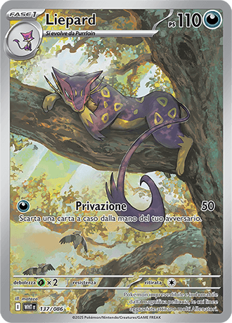 Liepard Fuoco Bianco carta Pokémon italiana IR