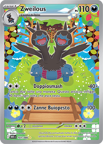 Zweilous Fuoco Bianco carta Pokémon italiana IR
