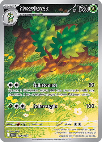 Sawsbuck Fuoco Bianco carta Pokémon italiana IR