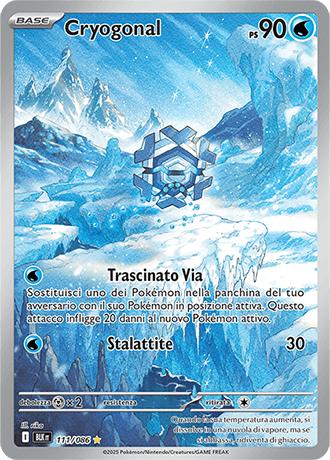 Cryogonal Luce Nera carta Pokémon italiana IR