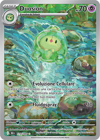 Duosion Luce Nera carta Pokémon italiana IR