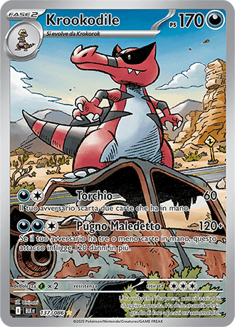 Krookodile Luce Nera carta Pokémon italiana IR