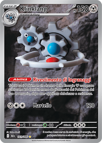 Klinklang Luce Nera carta Pokémon italiana IR