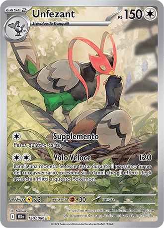 Unfezant Luce Nera carta Pokémon italiana IR