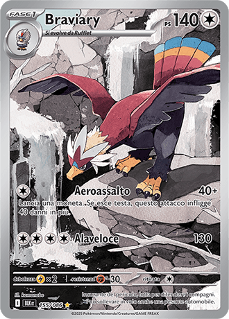 Braviary Luce Nera carta Pokémon italiana IR