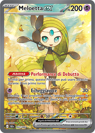 Meloetta ex Luce Nera carta Pokémon italiana SIR