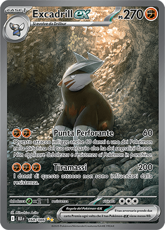 Excadrill ex Luce Nera carta Pokémon italiana SIR