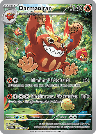 Darmanitan Luce Nera carta Pokémon italiana IR