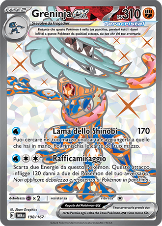 Greninja ex Crepuscolo Mascherato carta Pokémon italiana UR