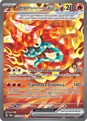 Ogerpon Maschera Focolare ex Crepuscolo Mascherato carta Pokémon italiana SIR