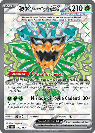 Ogerpon Maschera Turchese ex Crepuscolo Mascherato carta Pokémon italiana UR