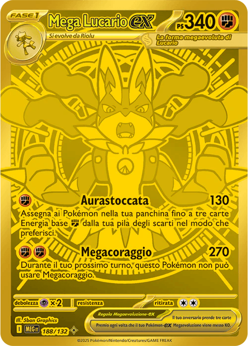 Mega Lucario ex Mega Evoluzione carta Pokémon italiana MUR