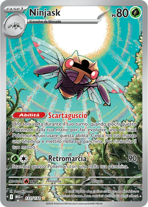 Ninjask Mega Evoluzione carta Pokémon italiana IR