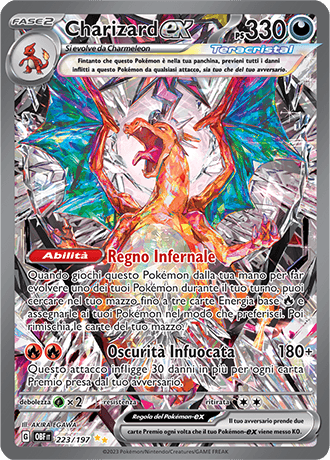 Charizard ex Ossidiana Infuocata carta Pokémon italiana SIR