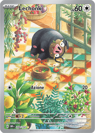 Lechonk Ossidiana Infuocata carta Pokémon italiana IR