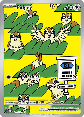 Pidgey Ossidiana Infuocata carta Pokémon italiana IR