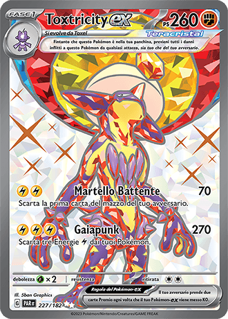Toxtricity ex Paradosso Temporale carta Pokémon italiana UR