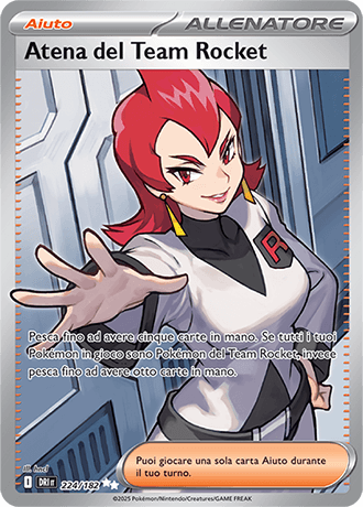 Atena del Team Rocket Rivali Predestinati carta Pokémon italiana UR