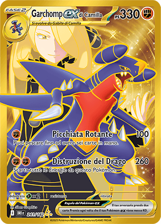 Garchomp ex di Camilla Rivali Predestinati carta Pokémon italiana HR