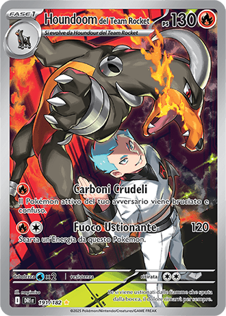 Houndoom del Team Rocket Rivali Predestinati carta Pokémon italiana IR