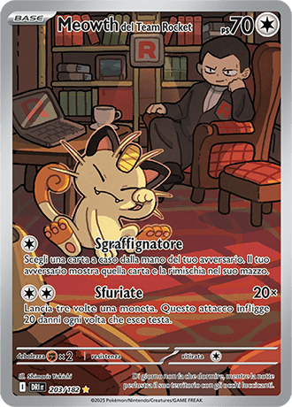 Meowth del Team Rocket Rivali Predestinati carta Pokémon italiana IR