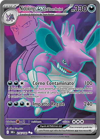 Nidoking ex del Team Rocket Rivali Predestinati carta Pokémon italiana UR