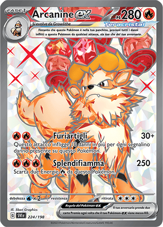 Arcanine ex Scarlatto e Violetto carta Pokémon italiana UR