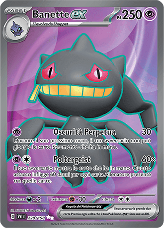 Banette ex Scarlatto e Violetto carta Pokémon italiana UR