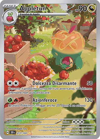 Appletun Scintille Folgoranti carta Pokémon italiana IR