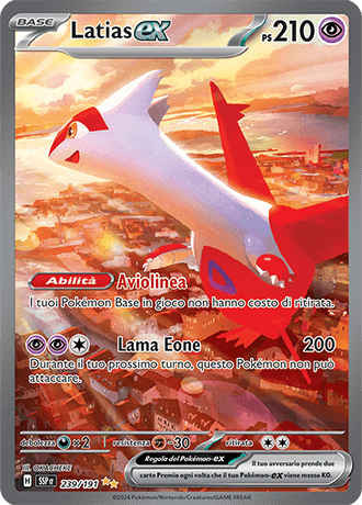 Latias ex Scintille Folgoranti carta Pokémon italiana SIR