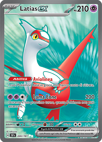 Latias ex Scintille Folgoranti carta Pokémon italiana UR