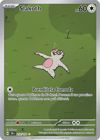 Slakoth Scintille Folgoranti carta Pokémon italiana IR