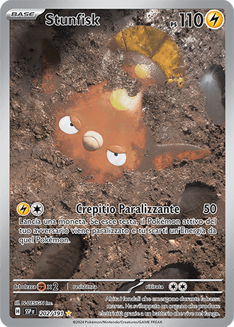 Stunfisk Scintille Folgoranti carta Pokémon italiana IR