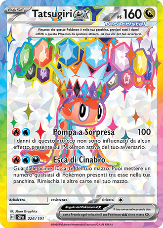 Tatsugiri ex Scintille Folgoranti carta Pokémon italiana UR