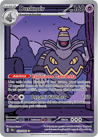 Dusknoir Segreto Fiabesco carta Pokémon italiana IR