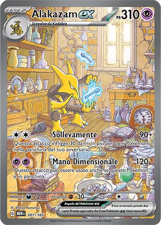 Alakazam ex 151 carta Pokémon italiana