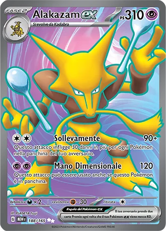 Alakazam ex 151 carta Pokémon italiana