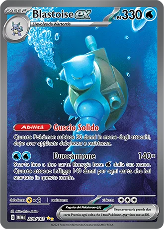 Blastoise ex 151 carta Pokémon italiana