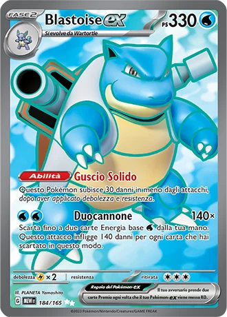 Blastoise ex 151 carta Pokémon italiana