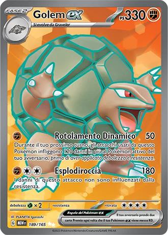 Golem ex 151 carta Pokémon italiana