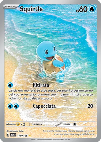 Squirtle 151 carta Pokémon italiana IR